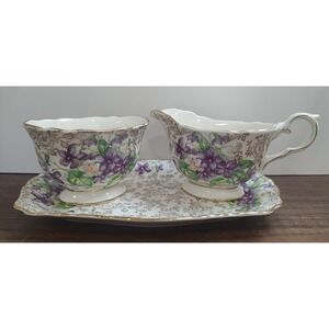 Vtg Old Foley James Kent Longton Staffordshire England Creamer Sugar 3 Piece Set